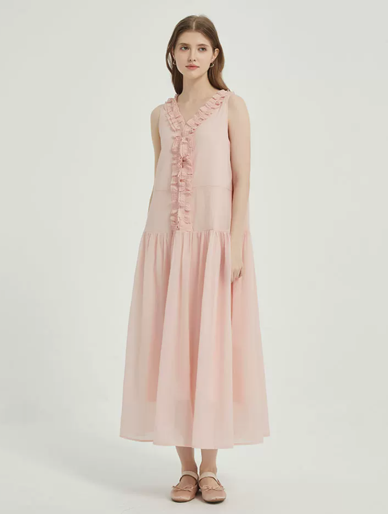 Robe Volants Rose